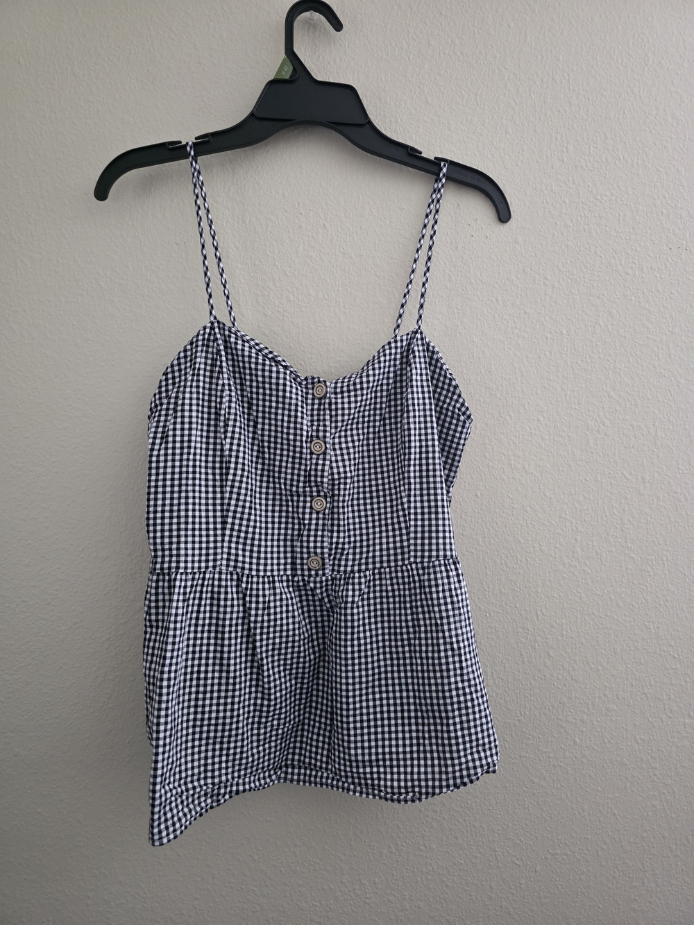 Potter's Pot Black & White Gingham Button-Front Cami